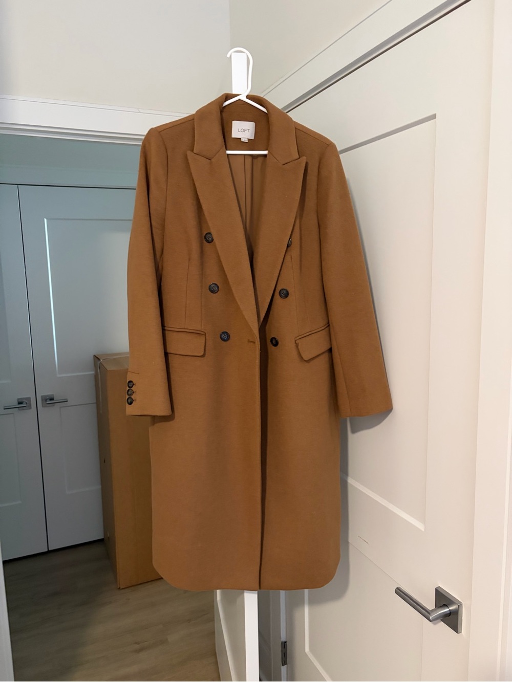 LOFT Double-Breasted Camel/Tan Trench Coat